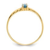 10k Polished Genuine Blue Topaz Birthstone Ring
